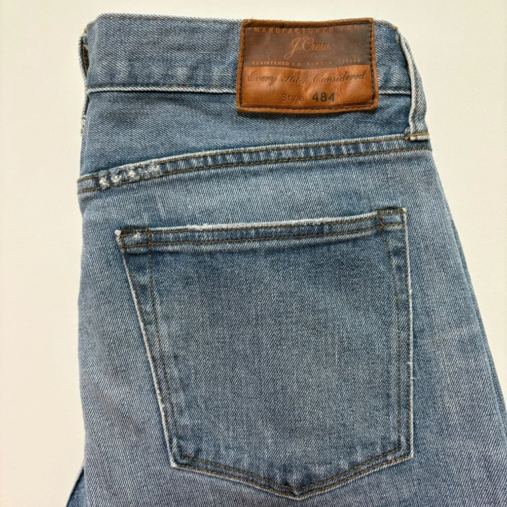 J Crew 484 Slim Fit Jeans Mens 32x34 Blue Medium Wash Stretch Denim Pants Preppy